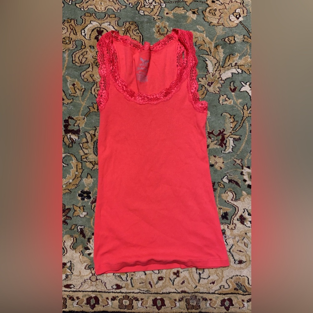Pink lace tank top